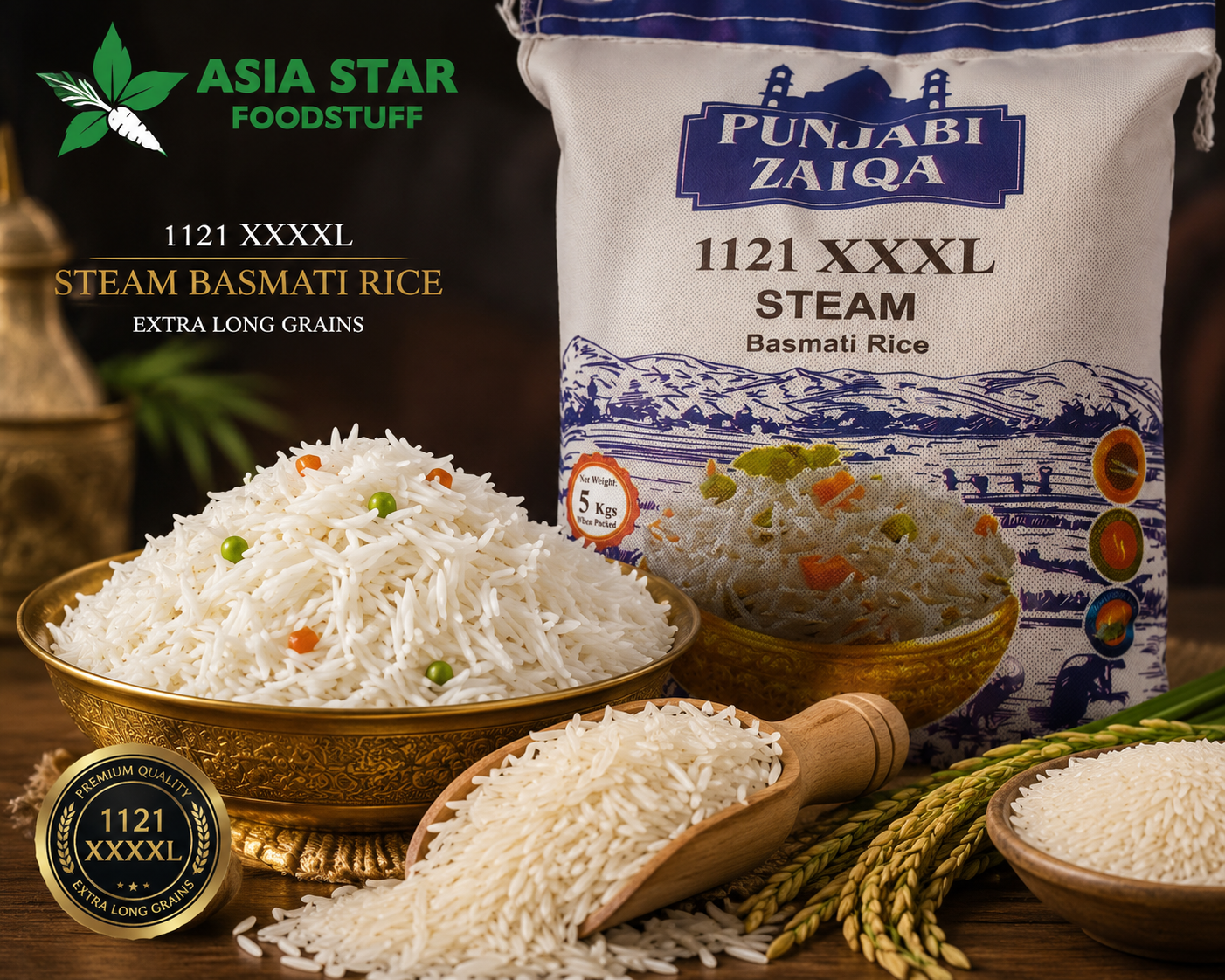 RICE-IMAGE.png PUNJABI ZAIQA BASMATI Rice (5 KG Bag) 🇮🇳 – Long Grain Aromatic | Premium Basmati Rice UAE - Image 1