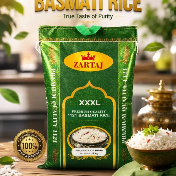 Zartaaj BASMATI Rice (5 KG Bag) 🇮🇳 – Long Grain Aromatic | Premium Basmati Rice UAE