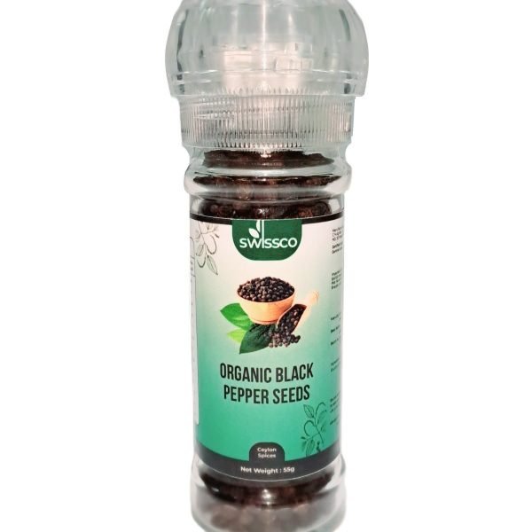 Swissco Organic Black Pepper Seeds Grinder 55 Grams 🇱🇰 | Premium Ceylon Black Pepper