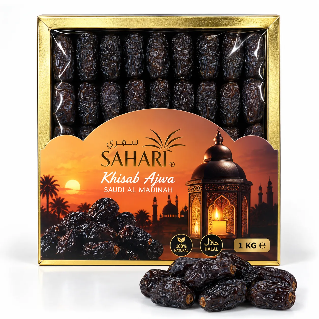 ajwah-golden-box-8x1kg Ajwah Golden Box (8 x 1 Kg (8 Kg Box)) - Premium Ajwah Golden Box | Premium Dates UAE - Image 1