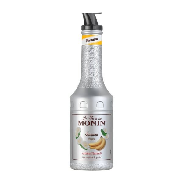 Monin Banana Fruit Puree Mix (1 Litre) – Real Banana Fruit Puree | Beverage & Dessert Mix for Cafés Dubai