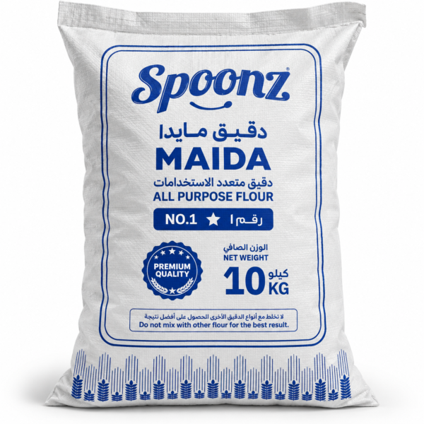 Spoonz Maida (all Purpose Flour) (10 Kg Bag) - Premium Fresh Spoonz Maida (all Purpose Flour) | Quality Pulses & Grains for Kitchens UAE
