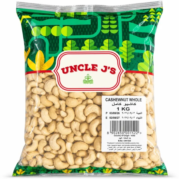 Uncle J's Cashew Nut Whole 1KG - Premium Uncle J's Cashew Nut Whole 1KG | Quality Grocery Essentials UAE