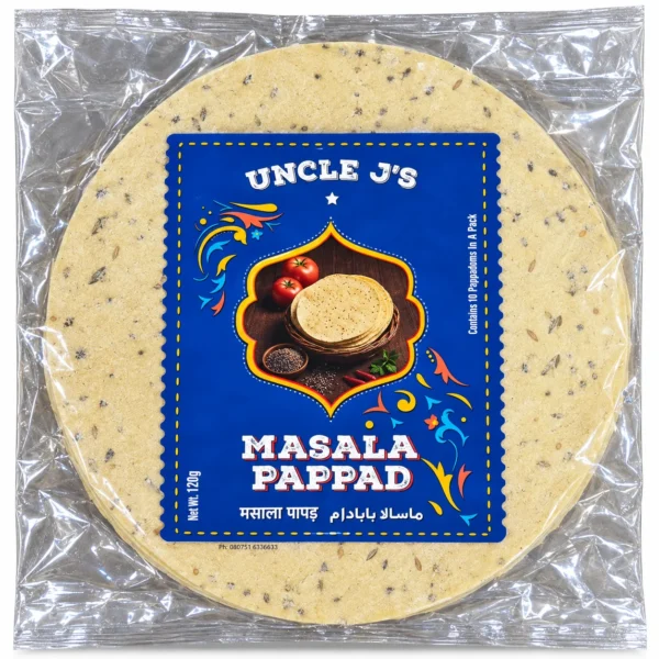 Uncle J's Masala Pappad 120 Gram - Premium Uncle J's Masala Pappad 120 Gram | Quality Grocery Essentials UAE