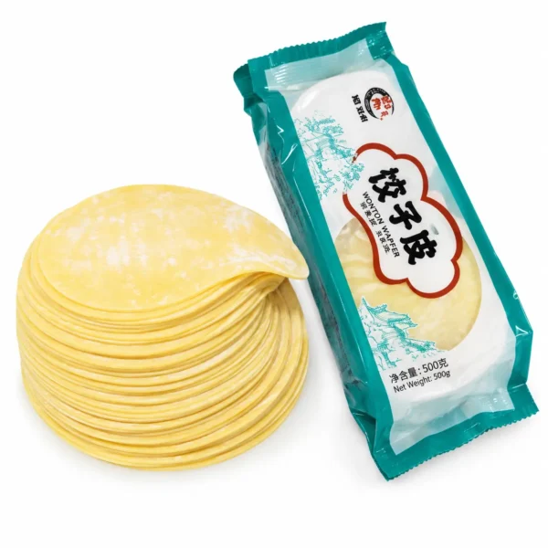 Wonton Skin Round (Yellow) (500g) - Premium Wonton Skin Round (Yellow) | Fresh Wonton Wrappers Dubai
